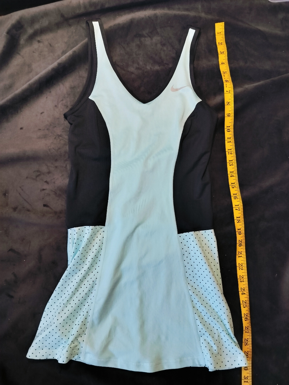 NEW Nike Black Dri-FIT Aqua & Black Athleisure Athletic Tennis Dress - Small - Picture 7 of 8